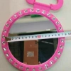 18cm plastic mirror, desktop mirror with diamond, makeup mirror, 2-yuan store, street stall bestseller, pearlescent mirror Specification image